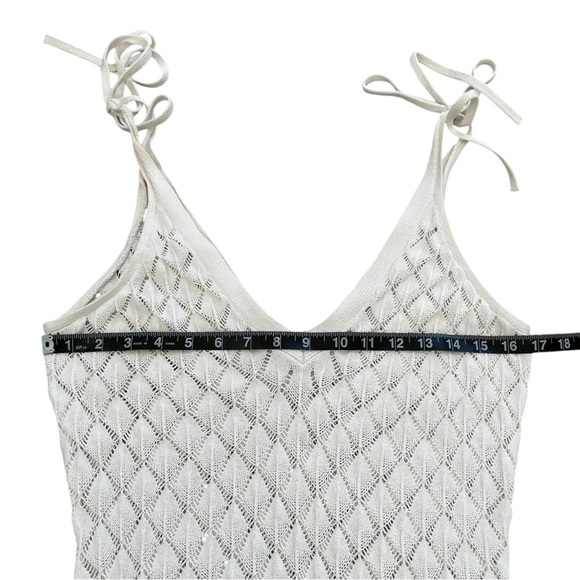 Abercrombie & Fitch Crochet Midi Dress Coverup Cream Beach Vacation Med - Picture 9 of 11